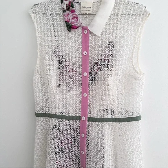 Anthropologie X Tracy Reece 2- Piece Cherry Blossom Midi Shirtdress - Picture 8 of 14